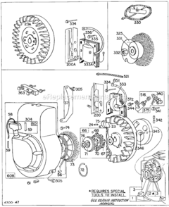 Part Location Diagram of 293513 Briggs and Stratton Blade-Governor